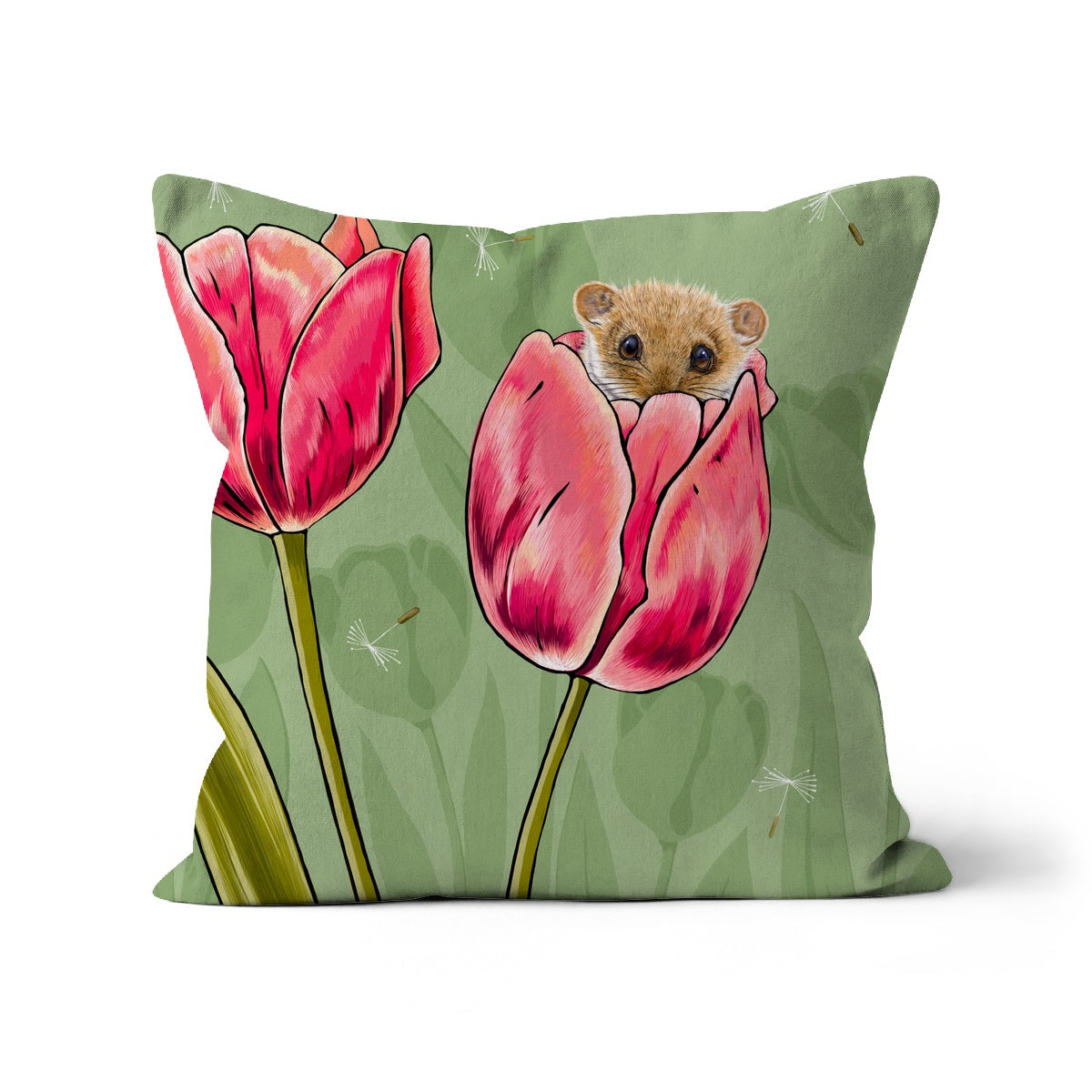 Dormouse and Tulip Cushion