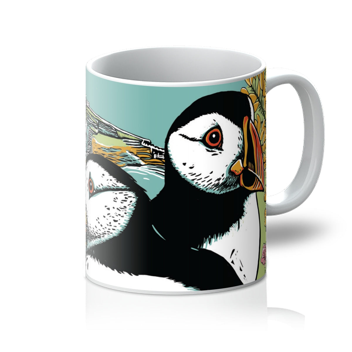 Clifftop Puffins Mug