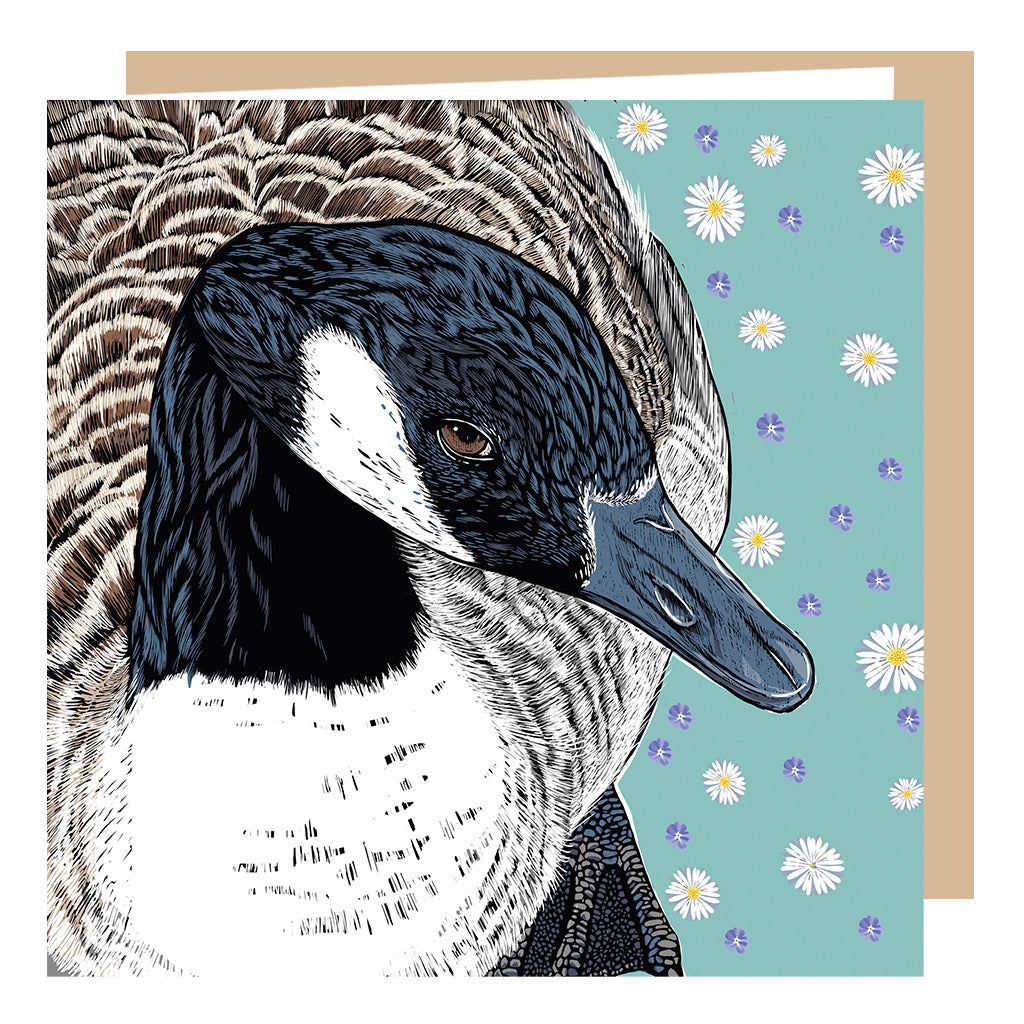 'Canadian Beauty' Canada Goose Greeting Card designed by Fox & Boo