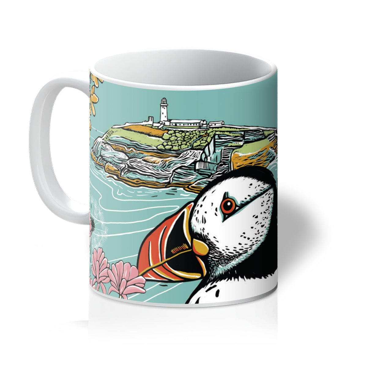 Clifftop Puffins Mug