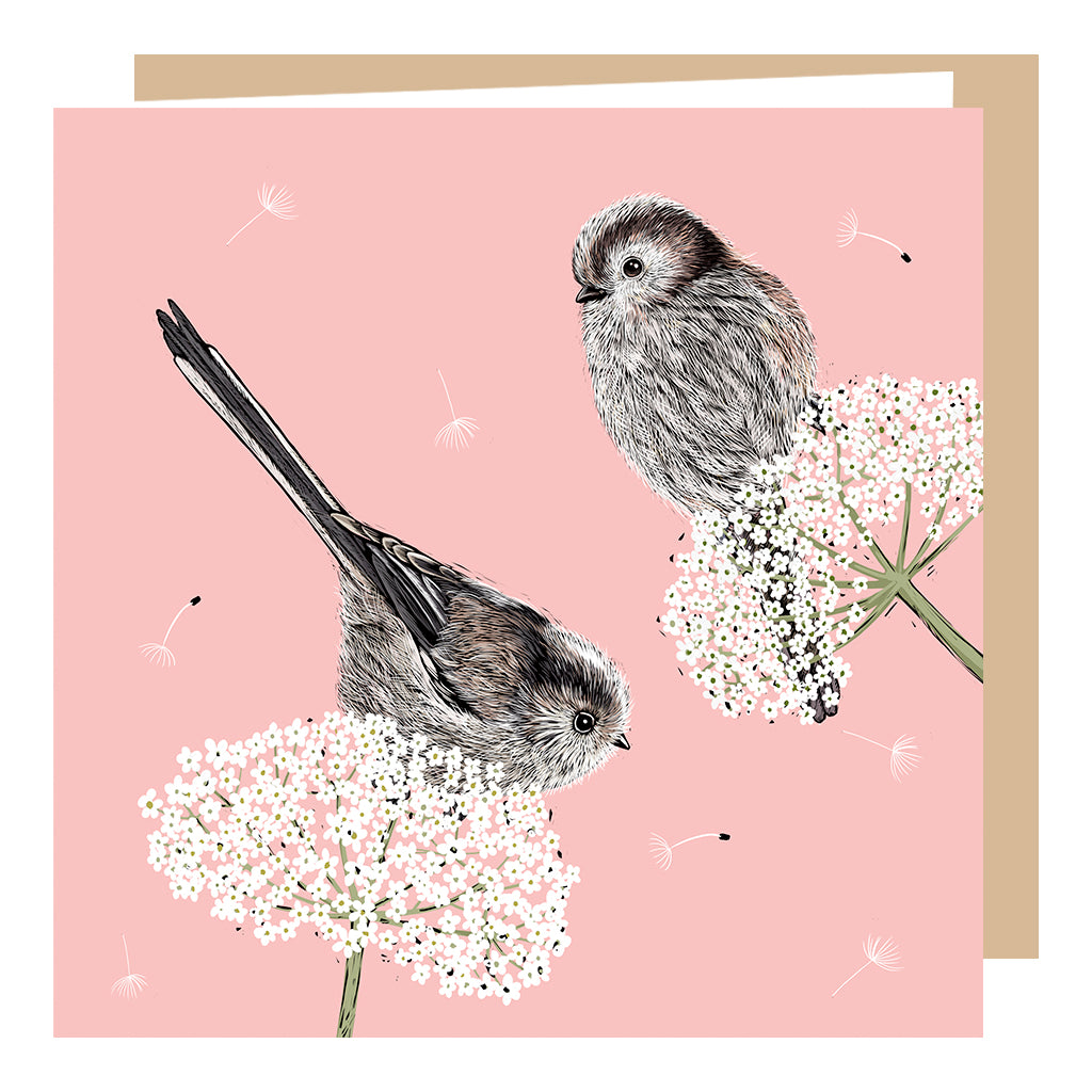 Long Tailed Tits Greeting Card by Fox and Boo