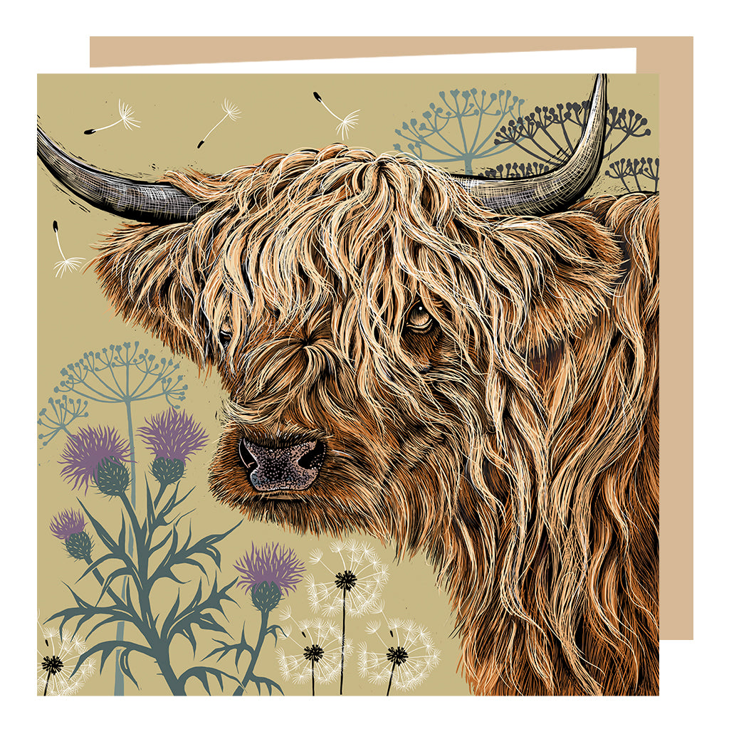 Thistle 'n' Coo Greeting Card by Fox & Boo