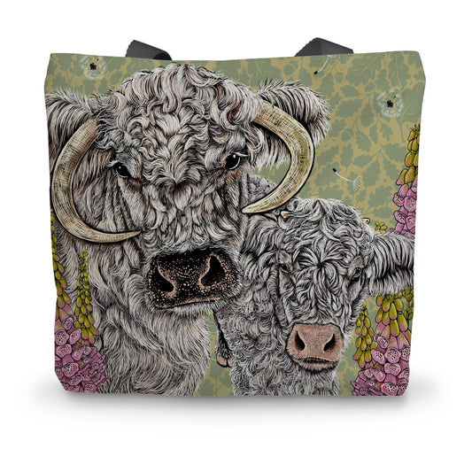 Lovely Longhorns Canvas Tote Bag