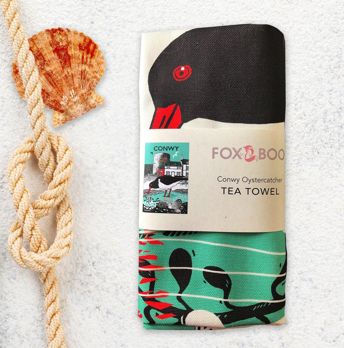 Conwy Oystercatcher Tea Towel - Fox & Boo