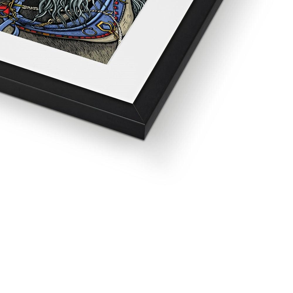 Detail of Horse Whisper framed art print, black frame by Fox and Boo